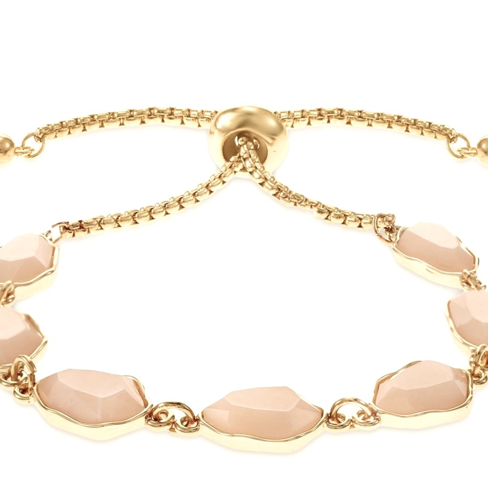 Pink Stone and Gold-toned Adjustable Bracelet. Brand new.